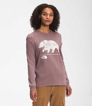 The North Face Bearscape T-Shirt Dam Lila | 8143956-YE