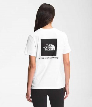 The North Face Box NSE T-Shirt Dam Vita Svarta | 8951067-DQ