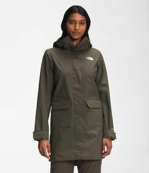 The North Face City Breeze Rain Regnjackor Dam Grå Bruna Gröna | 3891276-OY