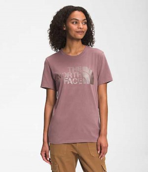 The North Face Half Dome T-Shirt Dam Lila | 3629745-KQ