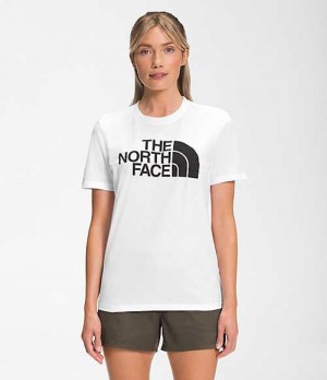 The North Face Half Dome T-Shirt Dam Vita Svarta | 0256948-NA