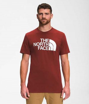 The North Face Half Dome T-Shirt Herr Röda | 6298173-DX