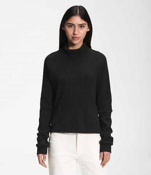 The North Face Mock Neck Sweatshirt Dam Svarta | 8169072-AD