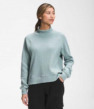 The North Face Mock Neck Sweatshirt Dam Silver Blå | 9106582-SO