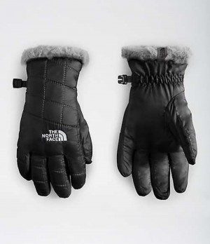 The North Face Mossbud Handskar Tjej Svarta Silver | 3860591-TU