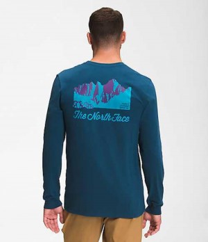 The North Face Mountain T-Shirt Herr Blå | 6284531-SF