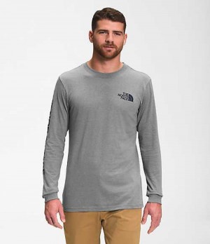 The North Face TNF™ Sleeve Hit T-Shirt Herr Grå Marinblå | 3475609-OG