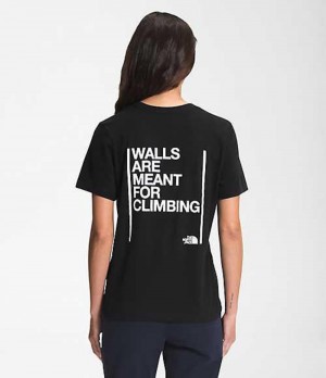 The North Face Walls T-Shirt Dam Svarta | 8293461-VQ