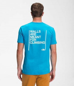 The North Face Walls T-Shirt Herr Blå | 4123605-PM