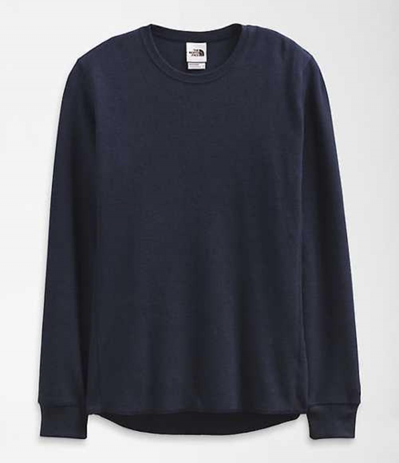 The North Face All-Season Waffle Sweatshirt Herr Marinblå | 0456739-XN