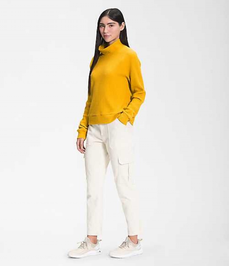 The North Face Mock Neck Sweatshirt Dam Gula | 7512068-UD