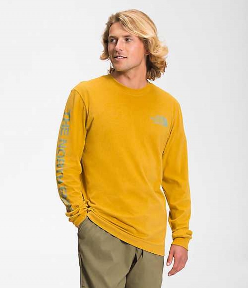 The North Face TNF™ Sleeve Hit T-Shirt Herr Gula | 5372140-UV